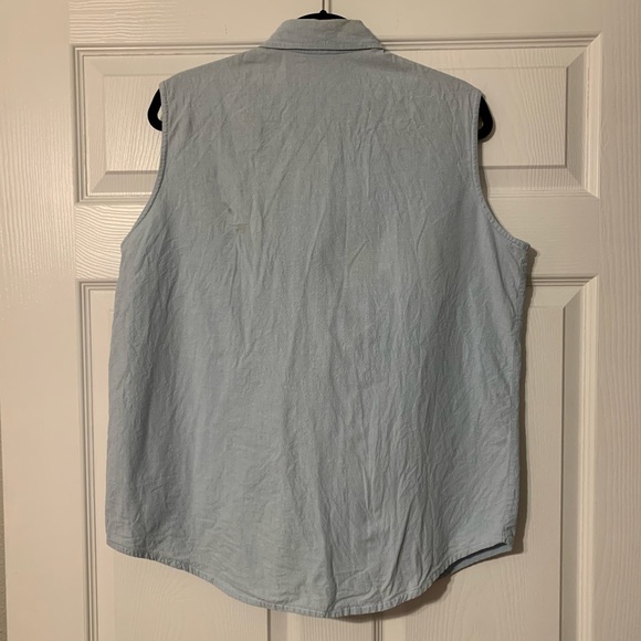 Vintage palm trees sleeveless button down blouse - Picture 7 of 9